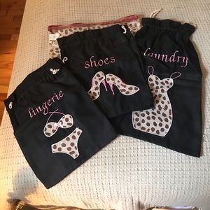 Set of Lingerie, Laundry & Shoe Bags for Travel